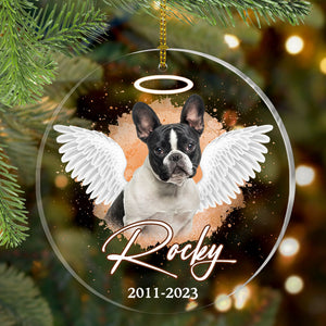 Pet Memorial Angel Wings, Personalized Shape Ornament, Memorial Gift, Custom Photo