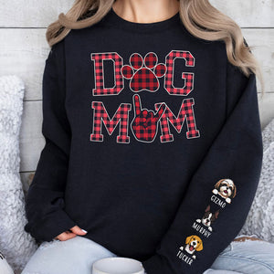 Dog Dad Dog Mom, Personalized Sweatshirt With Design On Sleeve, Gifts For Dog Lovers