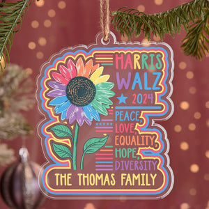 Peace Love Equality Harris Walz, Personalized Ornament, Kamala Harris Supporters, Election 2024