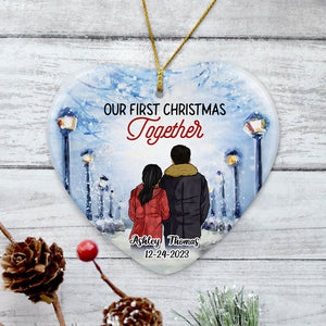 Our First Christmas Together, Personalized Heart Ornaments, Anniversary Gifts