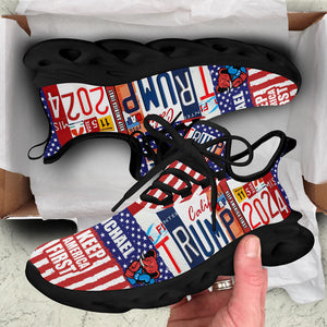 Trump Keep America First MaxSoul Shoes, Personalized Sneakers, Gift For Trump Fans, Election 2024