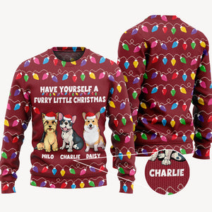 Have Yourself A Furry Christmas, Personalized All-Over-Print Sweater, Kid Sweatshirt, Ugly Sweater