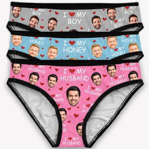 I Love My Husband, Personalized Brief, Funny Gift For Her, Custom Photo