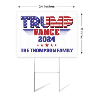 Trump Vance American Flag 2024, Personalized Yard Sign, Trump Yard Sign, Election 2024