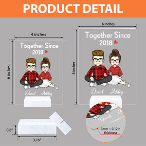 Together Since, Personalized Acrylic Plaque, LED Light, Anniversary Gift For Couple