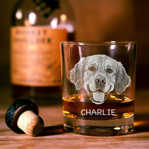 Thanks For Picking Up My Poop And Stuff, Personalized Engraved Rock Glass, Gift For Pet Lovers, Custom Photo