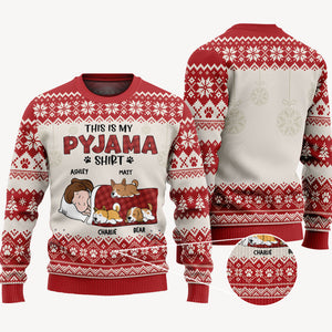 This Is My Pyjama Shirt, Personalized All-Over-Print Sweater, Kid Sweatshirt, Ugly Sweater, Gift For Dog Lovers