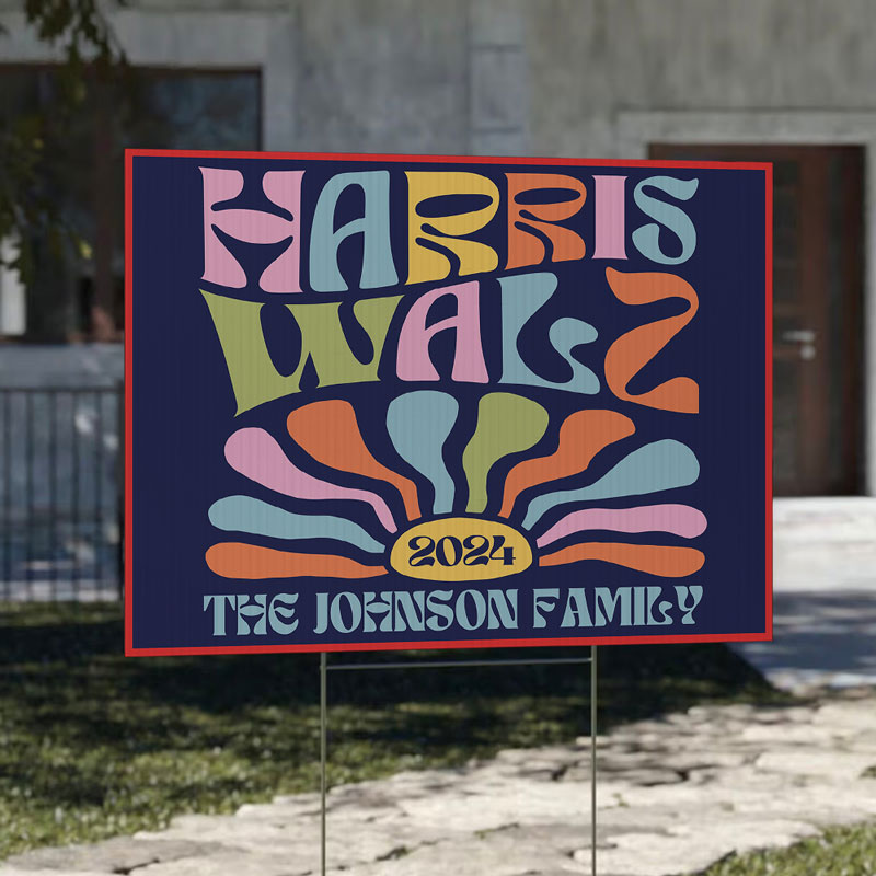 Vintage Harris Walz 2024, Personalized Yard Sign, Gift For Kamala Harris Supporters, Election 2024