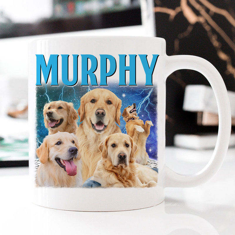 Custom Multi Photo, Retro Vintage Bootleg Mug, Personalized Accent Mug, Gift For Your Loved One, Birthday Gift, Custom Photo