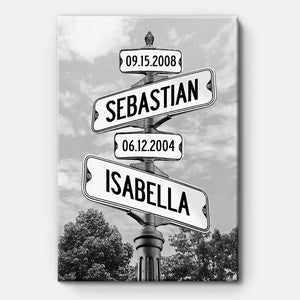 Custom Family Name Street Sign, Personalized Custom Canvas, Gift For Family