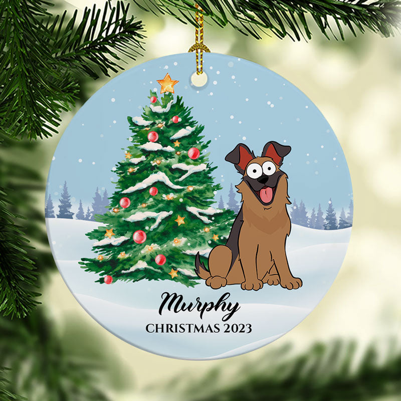 Christmas Tree Dog Ornament, Personalized Ornaments, Custom Gift for Dog Lovers