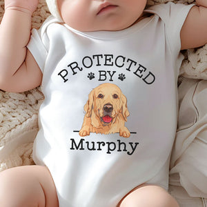 Protected By Dog Cat, Personalized Baby Clothes, Custom Baby Onesies, Baby Shower Gifts