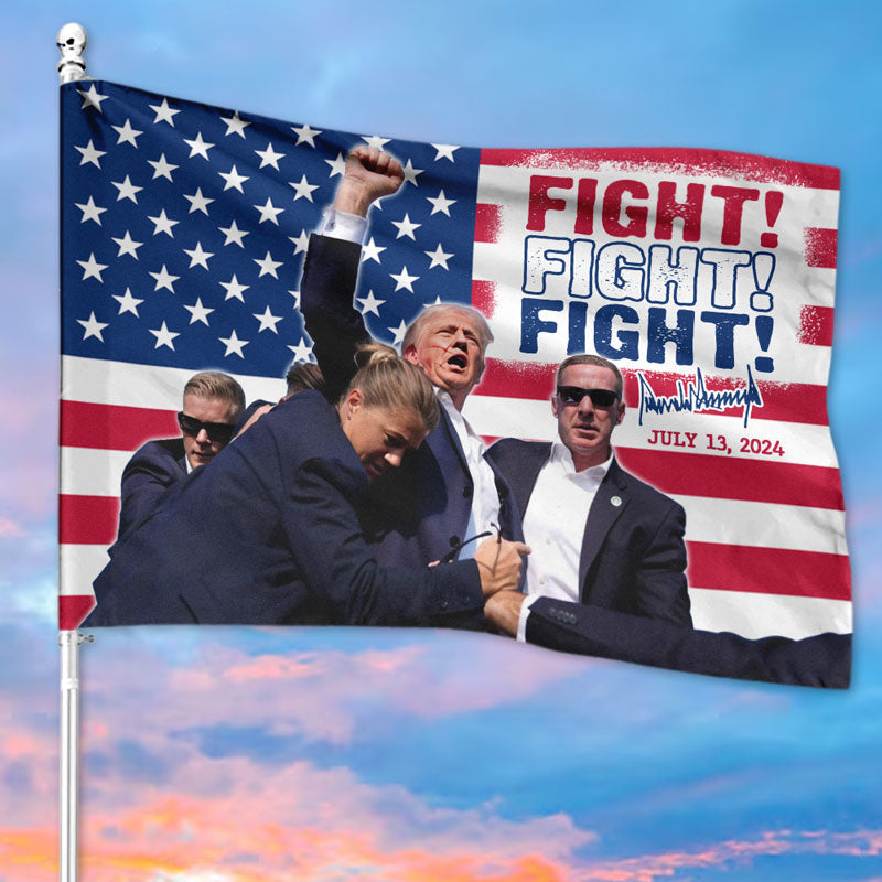 Trump Fist Pump Flag, Donald Trump Shooting Rally Tapestry, Election 2024