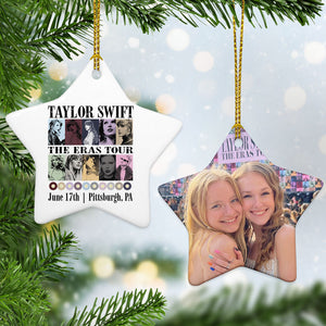 Eras Tour Ornament, Personalized Star Ornaments 2 Sides, Custom Photo