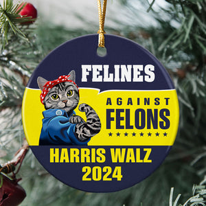 Felines Against Felons Harris Walz, Kamala Ornaments, Kamala Harris Supporter, Election 2024