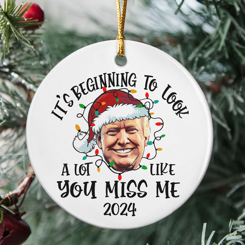 Beginning To Look A Lot Like You Miss Me , Personalized Ornaments, Trump Ornaments, Election 2024