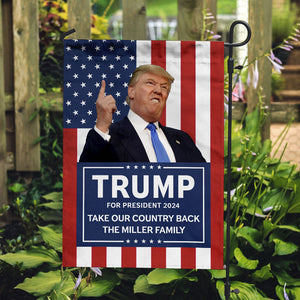 Trump Take Our Country Back Flag, Personalized Garden Flag, Gift For Trump Fans, Election 2024