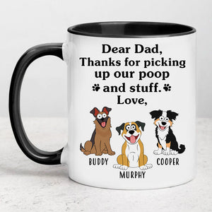 Thanks For Picking Our Poop Pop Eyed, Personalized Ceramic Mug, Gift For Dog Lovers