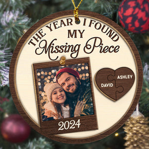 The Year I Found Missing Piece, Personalized Shape Ornament, Anniversary Gift, Custom Photo