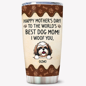 To The World Best Dog Dad, We Woof You, Personalized Tumbler Cup, Gifts For Dog Lovers