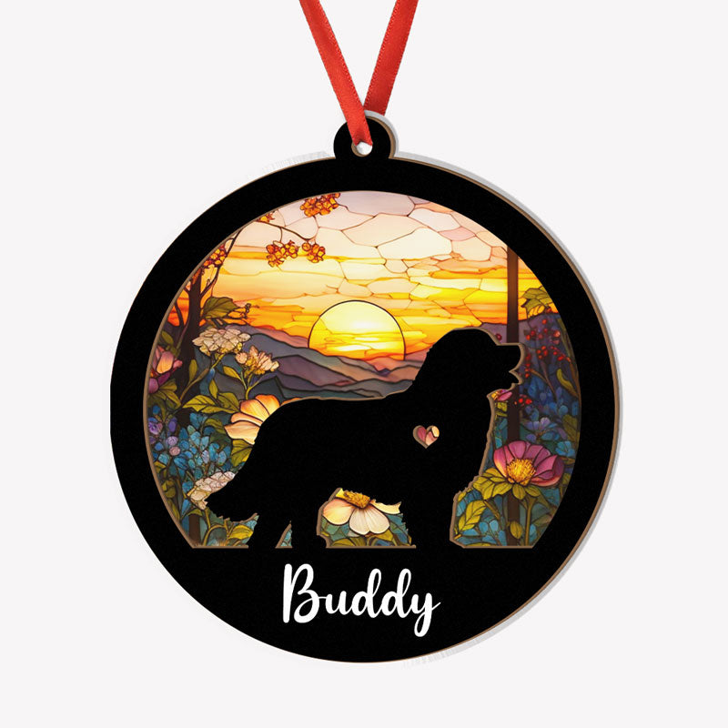 Dog Memorial Ornament, Personalized Memorial Suncatcher, Memorial Ornament For Loss Of Dog