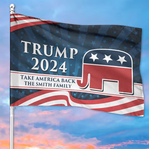 Take America Back Trump 2024, Personalized House Flag, Gift For Trump Fans, Election 2024