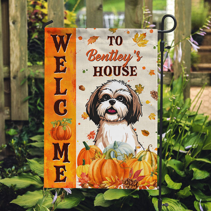 Welcome To The Dog House Fall Season, Personalized Garden Flags, Gifts For Dog Lovers