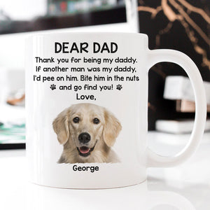 Thank You For Being My Daddy Custom Title, Personalized Accent Mug, Gifts For Dog Lovers, Custom Photo