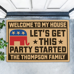 Let’s Get This Party Started Trump, Personalized Doormat, Trump Doormat, Home Decor, Election 2024