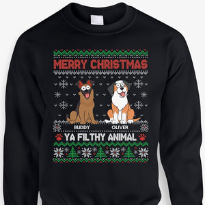 Ya Filthy Animal, Personalized Ugly Shirt, Custom Photo Gifts For Dog Lovers