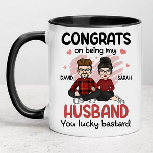 Congrats On Being My Husband, Personalized Accent Mug, Anniversary Gift For Him