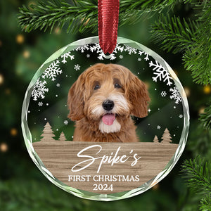 First Christmas, Personalized Glass Ornament, Pet Ornament, Gift For Pet Lovers, Custom Photo