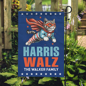 Super Hero Cat Harris Walz, Personalized House Flag, Kamala Harris Flag, Vote Kamala, Election 2024