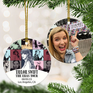 Eras Tour Ornament V2, Personalized Circle Ornaments 2 Sides, Custom Photo