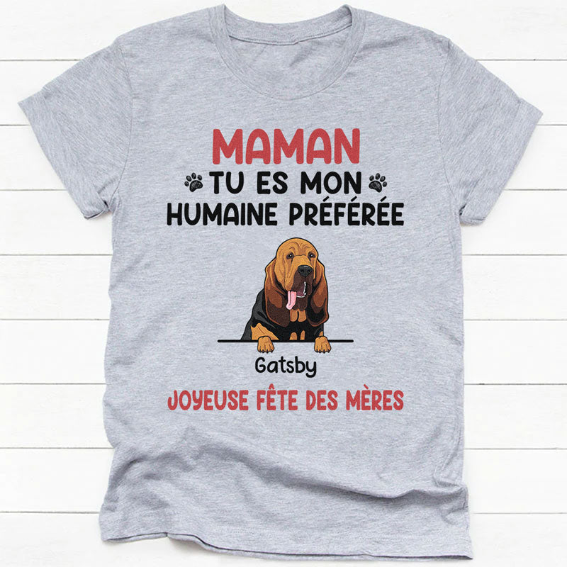 You Are My Favorite Human, French Version Personalized Shirt, Gifts For Dog Lovers