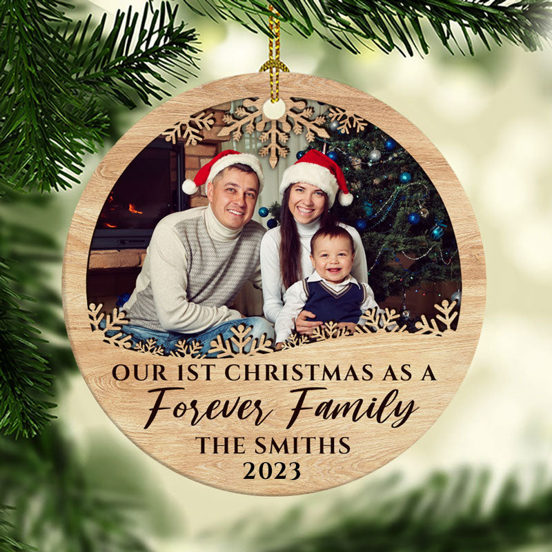 Our First Christmas Family, Personalized Christmas Ornaments, Custom Photo Gift