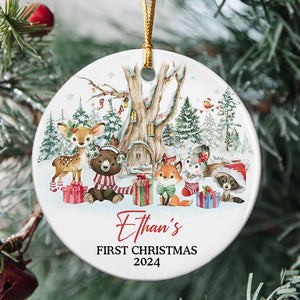 Animal Baby First Christmas, Personalized Baby Ornaments, New Born Gift