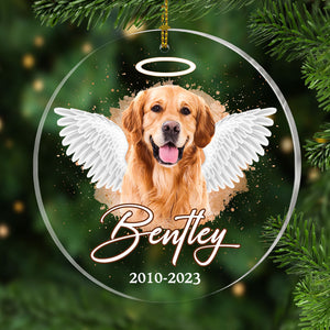 Pet Memorial Angel Wings, Personalized Shape Ornament, Memorial Gift, Custom Photo