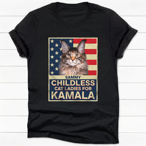 Childless Cat Ladies For Kamala Harris, Personalized Shirt, Custom Photo Election 2024