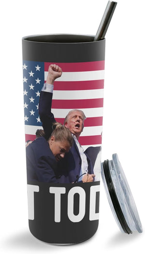 Not Today Fight Trump, Trump Assassination Skinny Tumbler, Election 2024