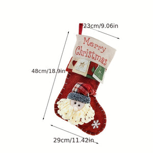 Christmas Stocking, Santa Claus, Snowman Decor Christmas Socks