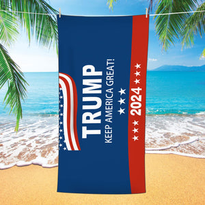 Keep America Great Trump 2024 Beach Towels, Gift For Trump Fans, Election 2024