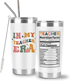 in My Teacher Era Cup Tumbler, Back To School Tumbler, Tumbler 20 Oz Gifts