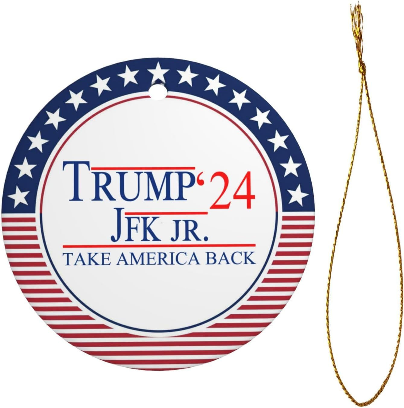 Trump-Jfk-Jr'24 Take America Back Christmas Ornaments, Election 2024