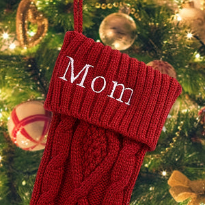 Custom Embroidered Christmas Stockings with Names - Personalized Knit Socks for Family, Perfect Holiday Decor & Gift