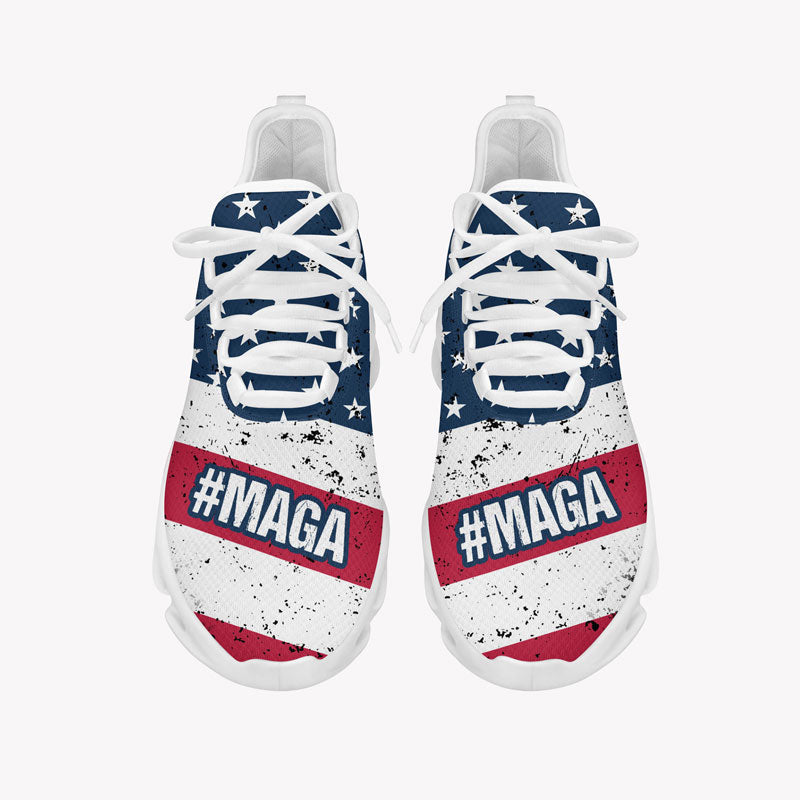 MAGA US Flag MaxSoul Shoes, Personalized Trump Sneakers, Trump Shoes, Election 2024