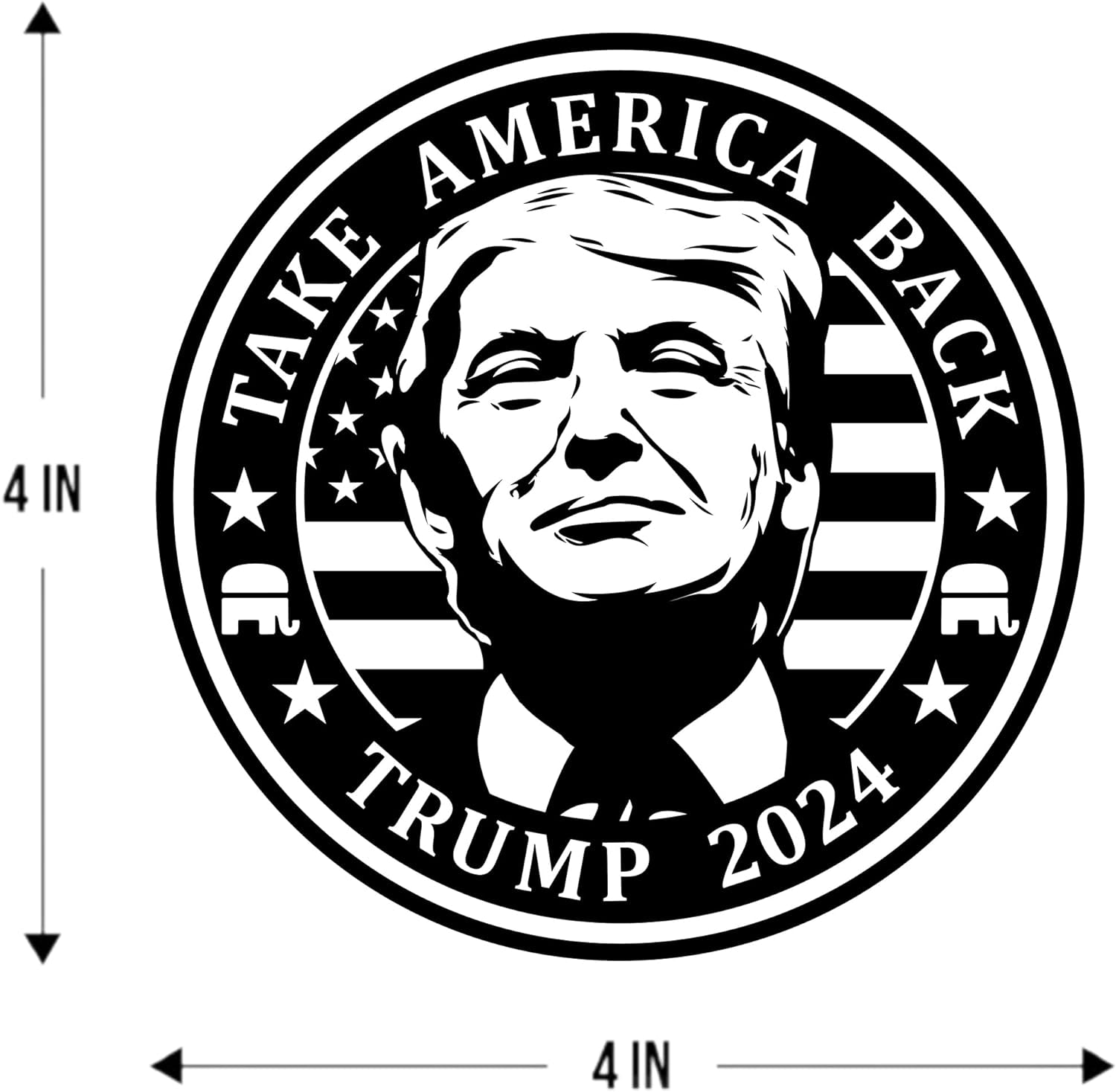 2Pcs Take Back America Trump Decal, Gift For Trump Fans, Election 2024