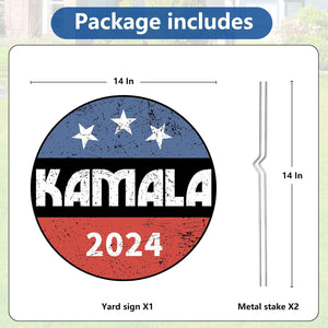 Kamala Harris 2024 Circle Yard Sign, Gift For Kamala Supporters, Election 2024