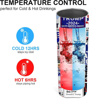 Keep America Great Skinny Tumbler, Gift For Trump Supporters, Election 2024