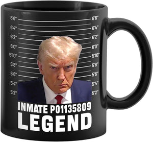 Trump Mugshot Prison Black Mug, Gift For Trump Fans, Election 2024